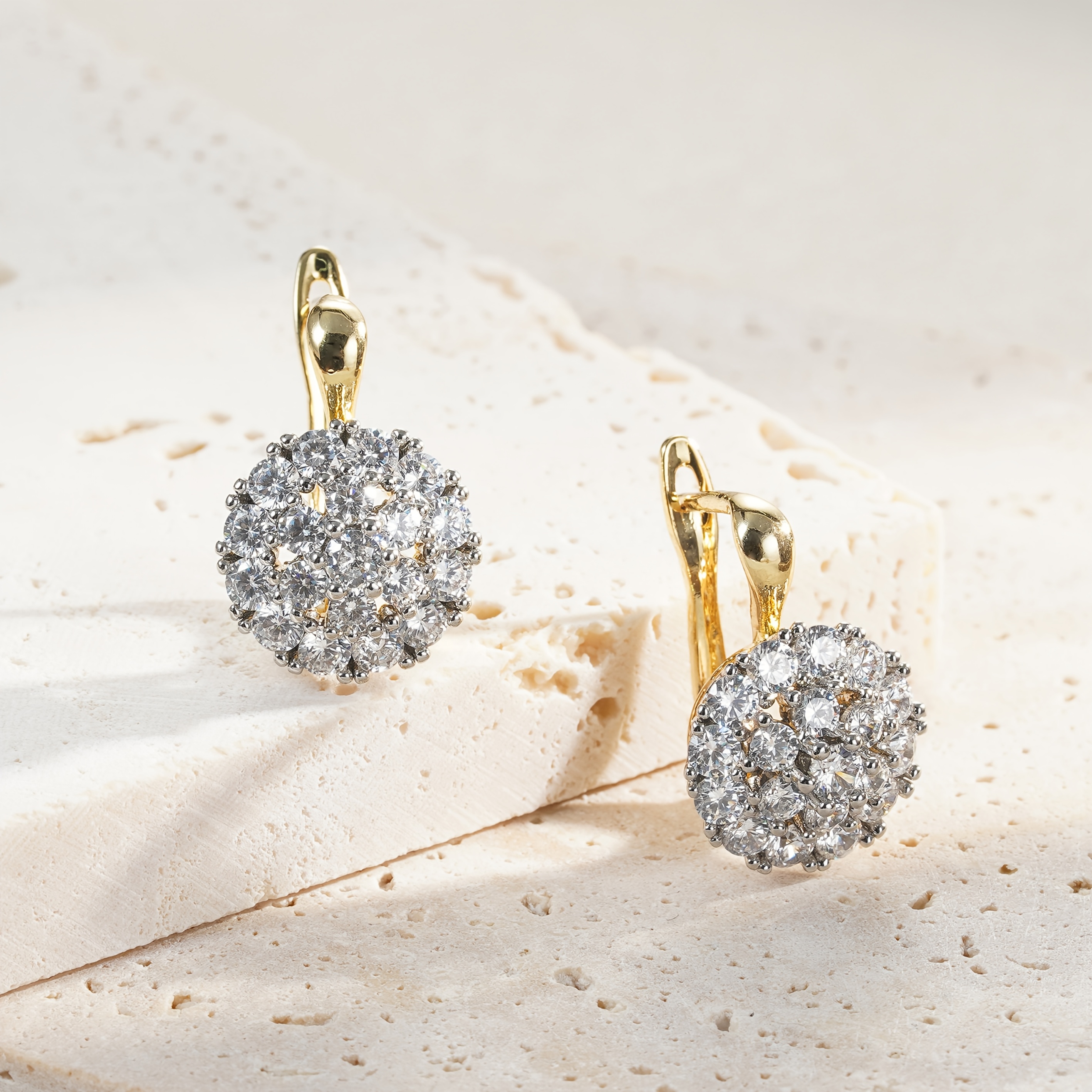 18K Gold Plated CZ Earrings & Ring Set